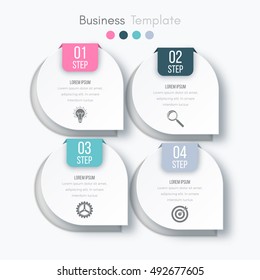Vector illustration of four circles infographics options