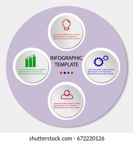 Vector illustration of four circles infographics options.