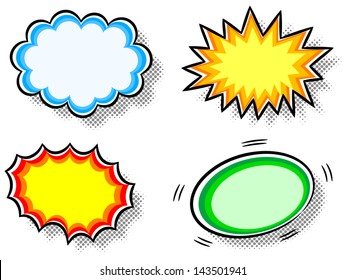 vector illustration of four colorful effect bubbles