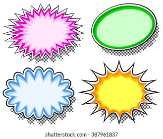 vector illustration of four colorful effect bubbles