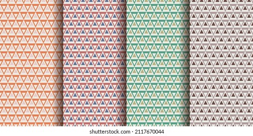 A vector illustration of four colorful similarly patterned backgrounds