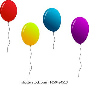 Vector Illustration Four Colorfull Balloons Design