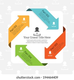 Vector Illustration Of Four Continuous Arrow Infographic Element.