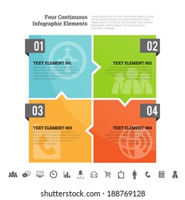 Vector illustration of four continuous infographic element.