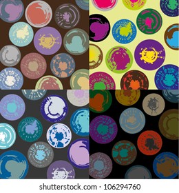 A vector illustration of an four different abstract backgrounds.