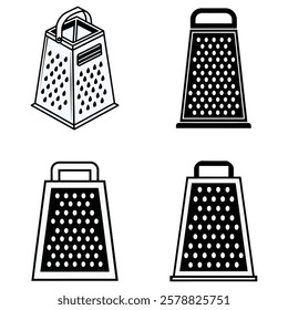 Vector Illustration of Four Different Cheese Graters