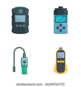 Vector illustration of four different portable electronic devices isolated on a white background