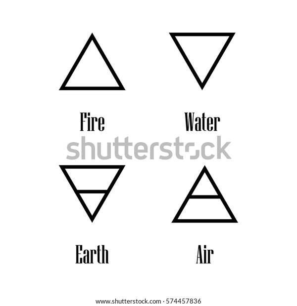 Vector Illustration Four Elements Icons Line Stock Vector (Royalty Free ...