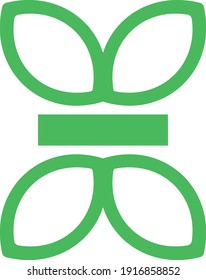 Ilustración vectorial de un logotipo de cuatro hojas verdes