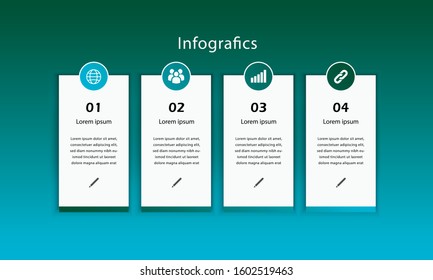 Vector illustration of four infographics concept for business. Business data visualization. timeline infographic icons designed for abstract background template