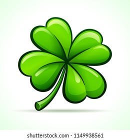 Vector Illustration Four Leaf Clover Design Stock Vector (Royalty Free ...