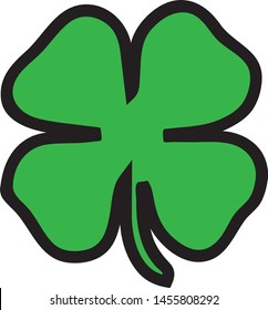 Vector illustration of a Four Leaf Clover icon or symbol