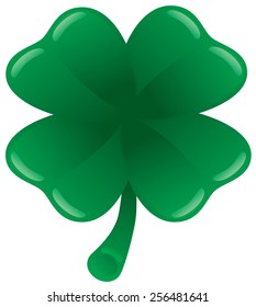 Vector Illustration of a four leaf clover. Eps8. CMYK. Gradients used.