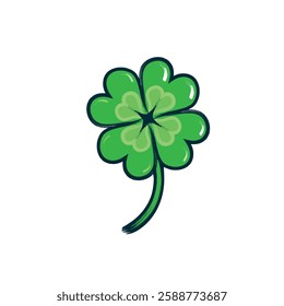 vector illustration of a four leaf clover on a white background