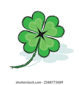 vector illustration of a four leaf clover on a white background