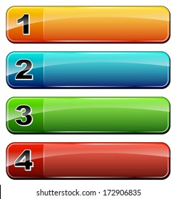 vector illustration of four numbers icons on white background