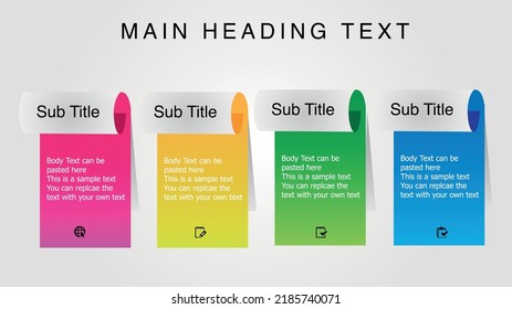 Vector illustration four option design Infographic template with icons and 4 options or steps. Can be used for process, presentations, layout, banner, Slide, info graph.