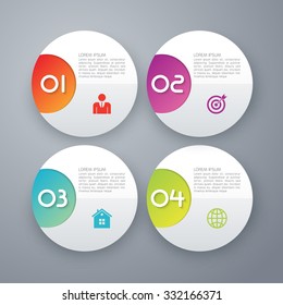 Vector illustration of four options infographics circle.