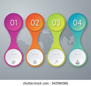 Vector illustration of four options infographics circle.