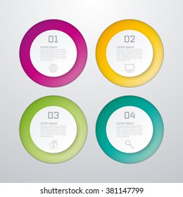 Vector illustration of four options infographics circle