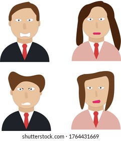 vector illustration of four people, men and women in a work suit.
worker icon