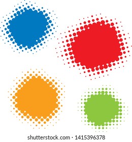 Vector illustration. Four plain offset dots in different sizes and colors.