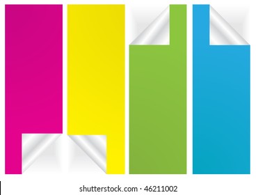 Vector illustration of four rectangle stickers
