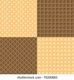 Vector illustration of four of seamless background wafers