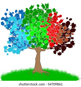 Vector illustration of the four seasons