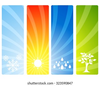 Vector illustration of a four seasons banners