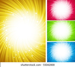 vector illustration of four shining color backgrounds