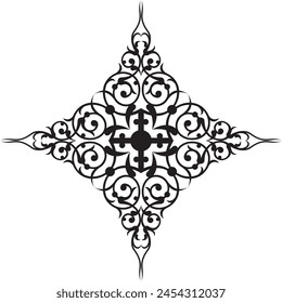Ilustración vectorial para el patrón de diseño de adorno de Vector de forma de estrella de cuatro lados. perfecto para el fondo, la decoración, la cubierta, etc