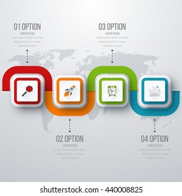 Vector illustration of four square infographics. Stock vector