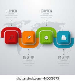 Vector illustration of four square infographics. Stock vector