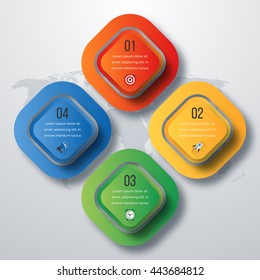 Vector illustration of four square infographics. Stock vector