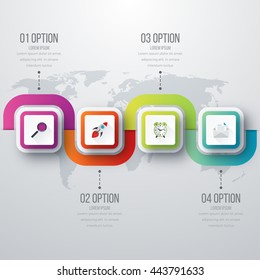 Vector illustration of four square infographics. Stock vector