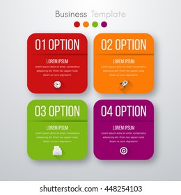 Vector illustration of four square infographics. Stock vector