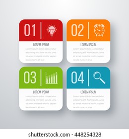 Vector illustration of four square infographics. Stock vector