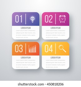 Vector illustration of four square infographics. Stock vector