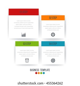 Vector illustration of four square infographics. Stock vector