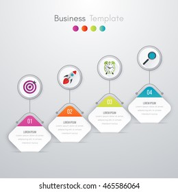 Vector illustration of four square infographics. Stock vector
