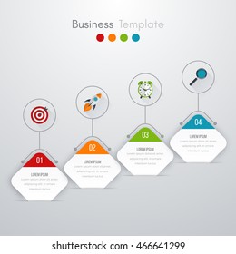 Vector illustration of four square infographics. Stock vector