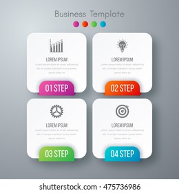 Vector illustration of four square infographics. Stock vector