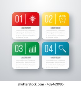 Vector illustration of four square infographics. Stock vector