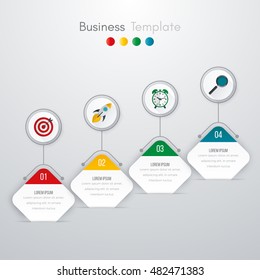 Vector illustration of four square infographics. Stock vector