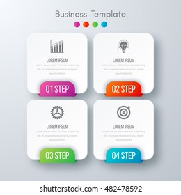 Vector illustration of four square infographics. Stock vector