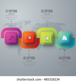 Vector illustration of four square infographics. Stock vector