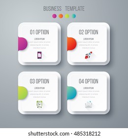 Vector illustration of four square infographics. Stock vector