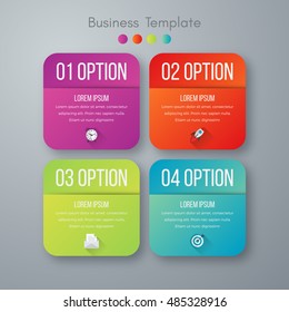 Vector illustration of four square infographics. Stock vector