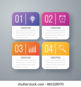 Vector illustration of four square infographics. Stock vector
